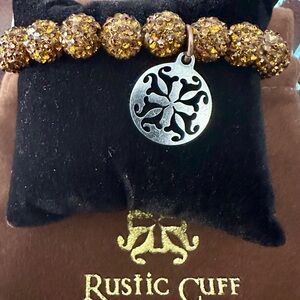 Rustic Charm bella cuff  toffee Shamballa Bracelet 0585